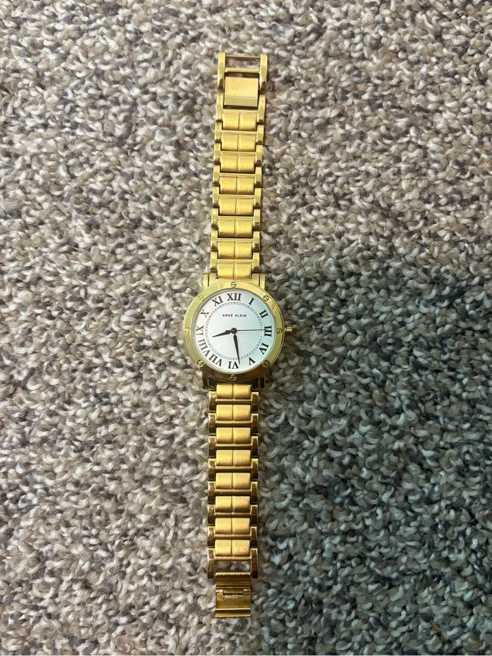 NWOT Anne Klein Women's Gold Tone Roman Numeral Watch